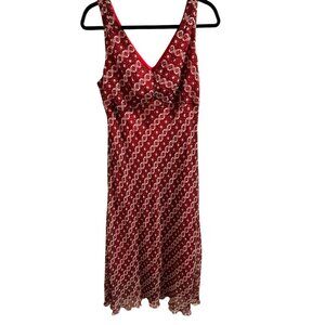 ✌️ 2/$40 ✌️ Jonathan Martin Studio Red & White Printed Dress Size 12